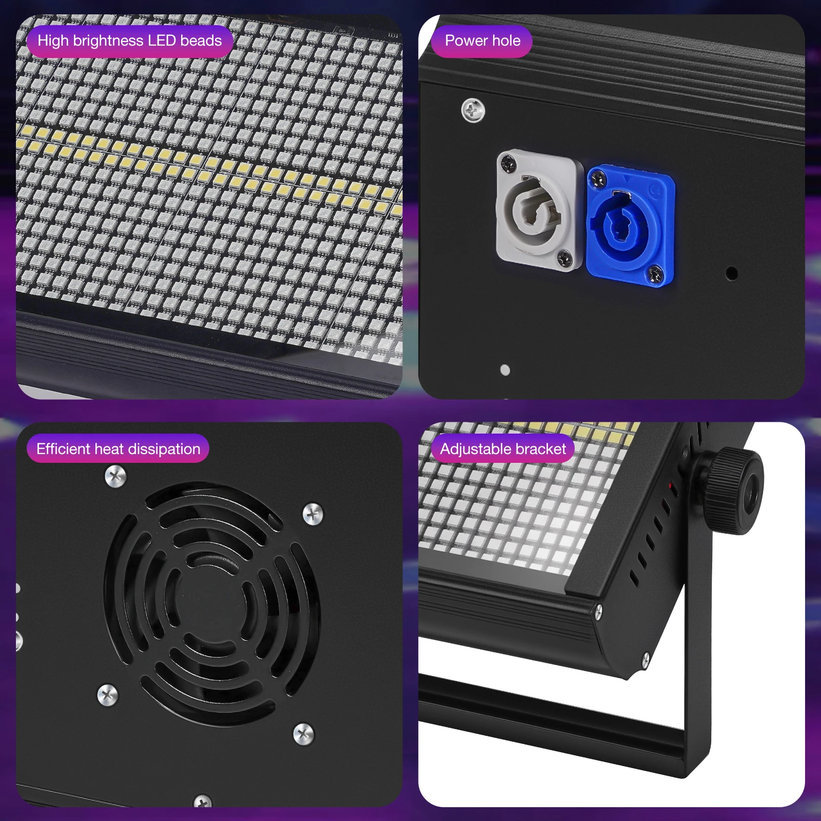 Mini juego de luces de escenario, efecto de iluminación estroboscópica RGBW de DMX y Control activado por sonido para fiesta, Bar, DJ, comcierto, decoración navideña