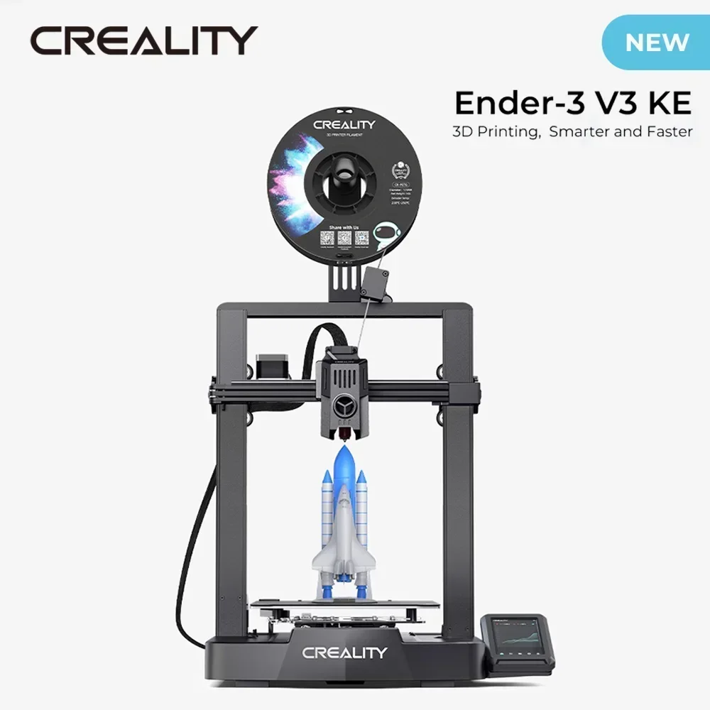 

Creality 3D Printer Ender-3 V3 KE 500mm/s Fast Printing Speed Smart Creality OS X-AxisLinear Rail Double Fans Smart Ul 60W