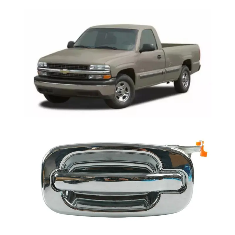 2pc Chrome Exterior Door Handle Front Rear for Chevrolet Silverado 1999 2000 2001 2002 2003 2004 2005 2006 2007