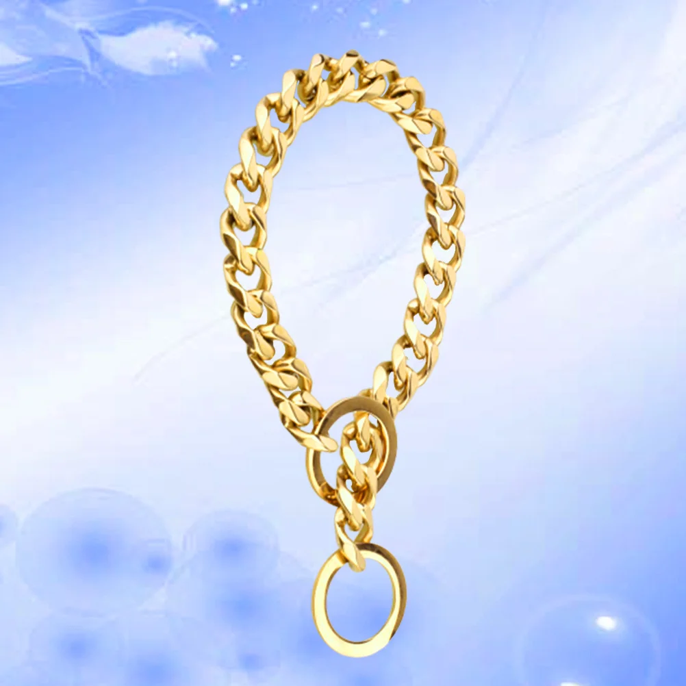 

Stainless Steel Dog Collar 16Inch Rose Gold Plated Heavy Duty Pet Choker For Large Dogs 316L Anti-Rust Smooth Edge Pet Collar