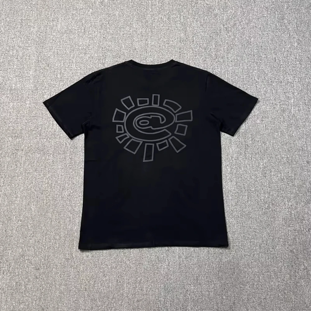 2026 New High Street Couple T-shirt for Men Women, Sun Roll Graphic Print, Loose Fit All-match Casual Short Sleeve Unisex Top