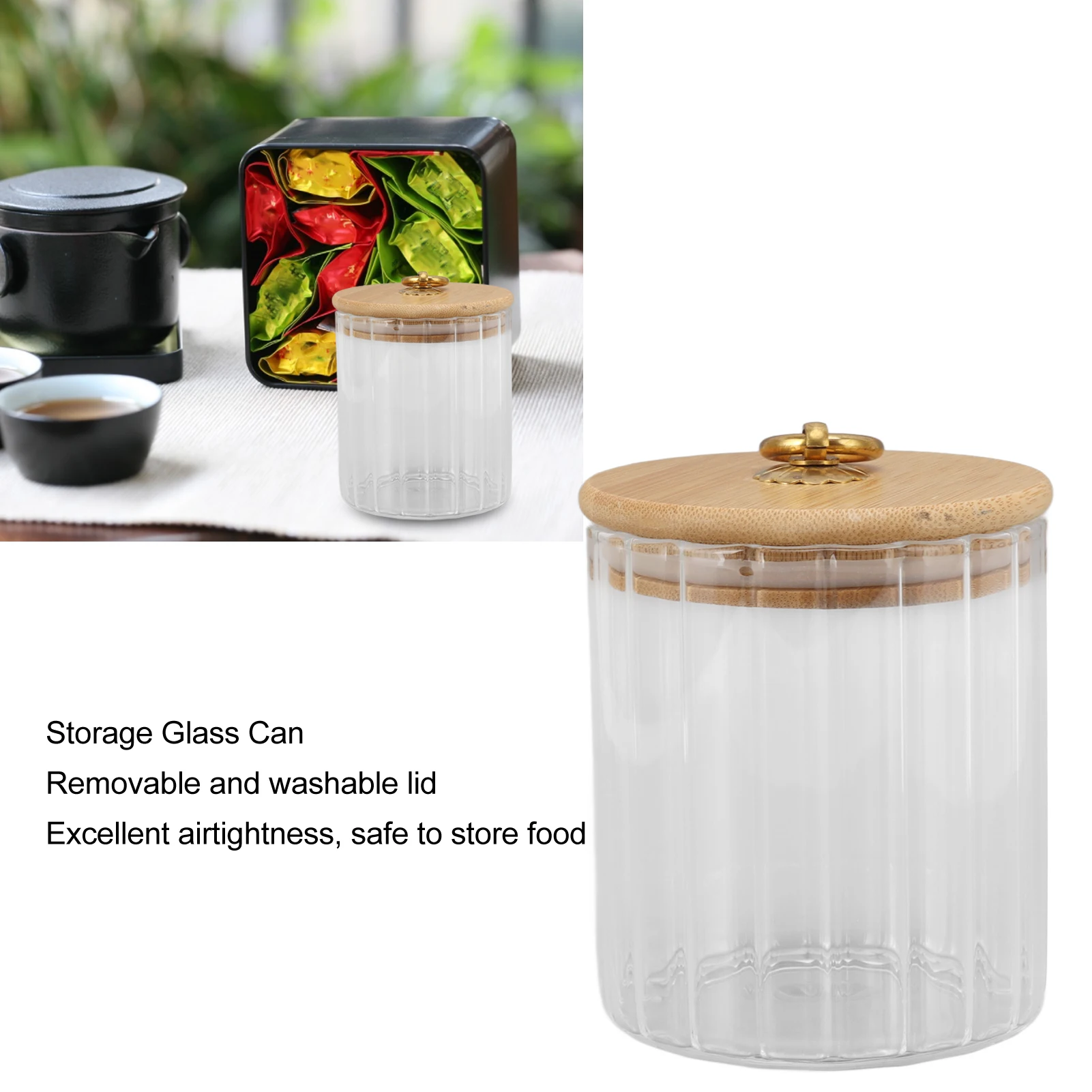 

Стеклянная банка для хранения продуктов с герметичной крышкой, 1 шт., для кофе, чая, сахара, сухофруктов