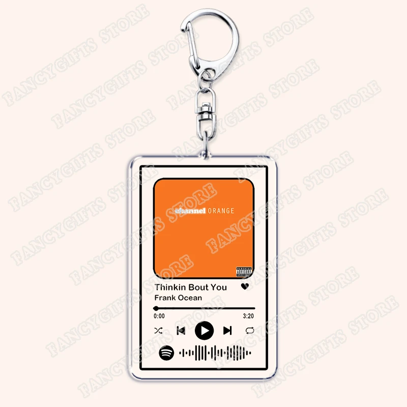 Hot Singer Frank Ocean Music Keychains for Women Accessories Bag Channel ORANGE Album Songs Code Keying Jewelry Fans Gifts