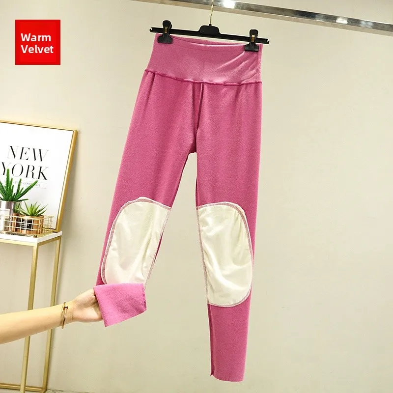 

Thiened Autumn Pants Women's Tight Fit Sl Thermal Knee-Pad Underwear Dervo Cotton Trousers for Autumn And Winter