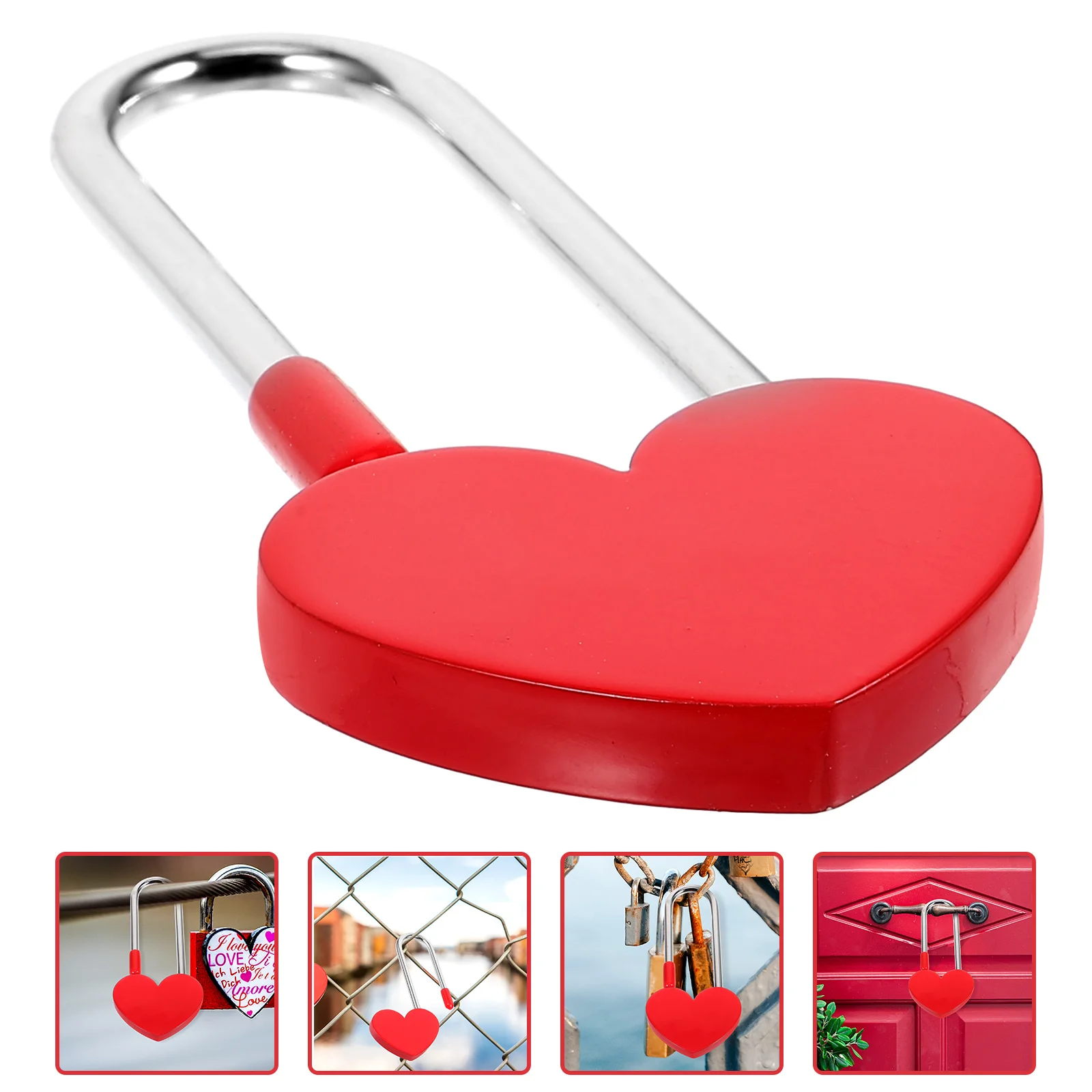 

Heart Shaped Lock 50mm Red Decorative Metal Padlock for Wedding Travel Anniversary Wishes Personalized Vintage Style