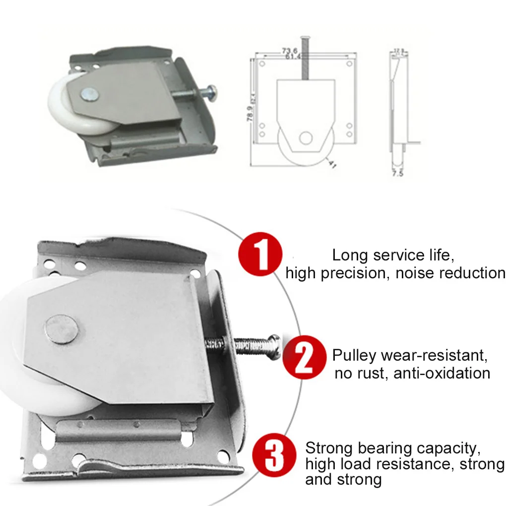 Rodillo para puerta corredera, polea para armario, ventana, oficina, Hotel, accesorios de repuesto, paquete de 2 unidades