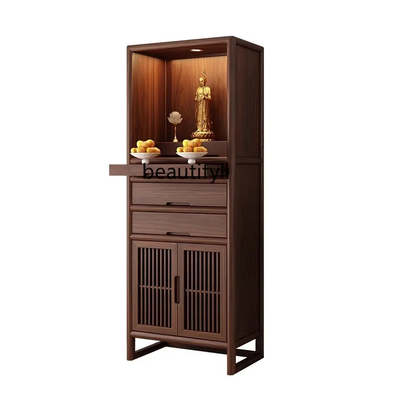 

Black walnut simple Buddha shrine new Chinese style Shentai home worship Buddha Tai Guanyin Buddha cabinet