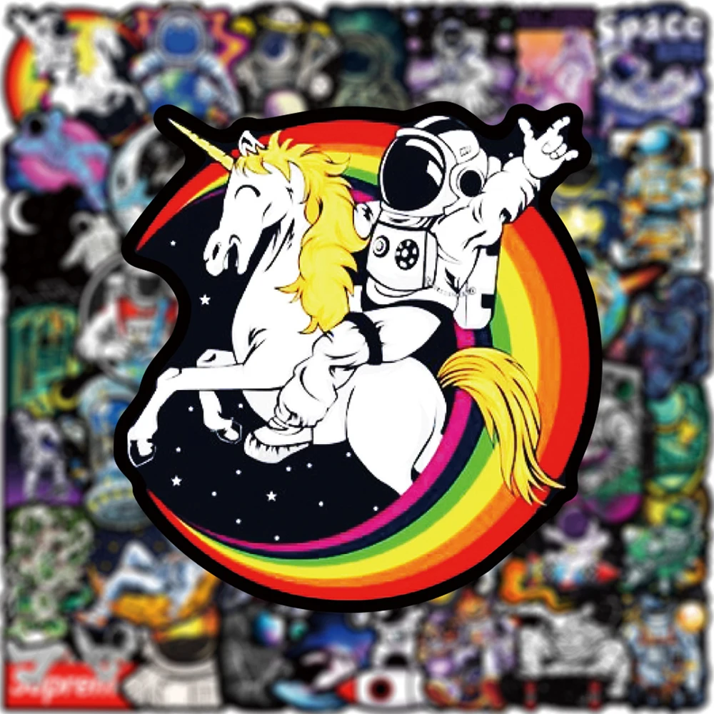 10/30/50pcs Outer Space Astronaut Graffiti Stickers Cute Cartoon Decals for Laptop Luggage Phone Sticker Kid Toy Gift