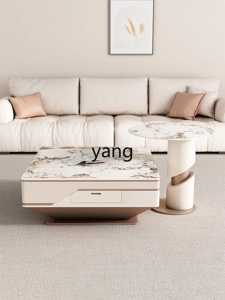 Yjq Modern Automatic Lifting Tea Table Dining Table Integrated Small Apartment Coffee Table Mahjong All-in-One Machine