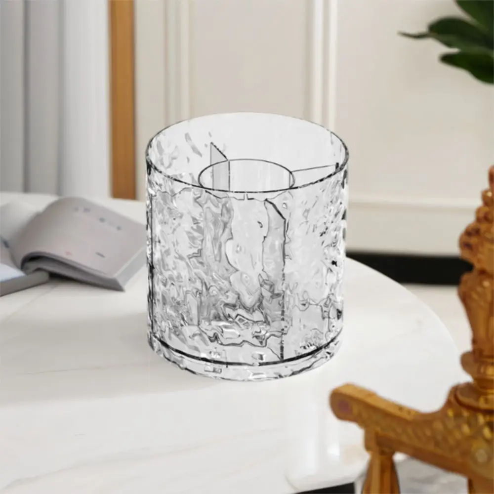 Portalápices de plástico, cilindro giratorio creativo para brochas de maquillaje, gran capacidad, caja de almacenamiento de cosméticos multifunción para dormitorio