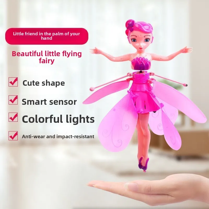 Induction Fairy Girl Children Induction Aircraft Flying Spinning Elf Girl Toy Aircraft Resistant To Falling Multiple Colors