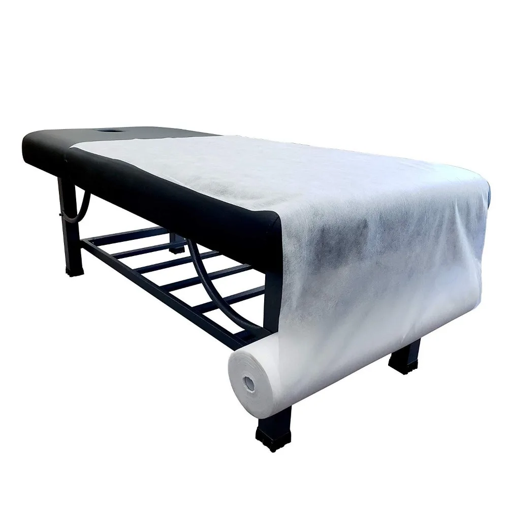 Housses de lit de massage jetables non tissées, 50 feuilles/rouleau, 75 x 32, adaptées aux tables de spa et de massage (6 rouleaux)