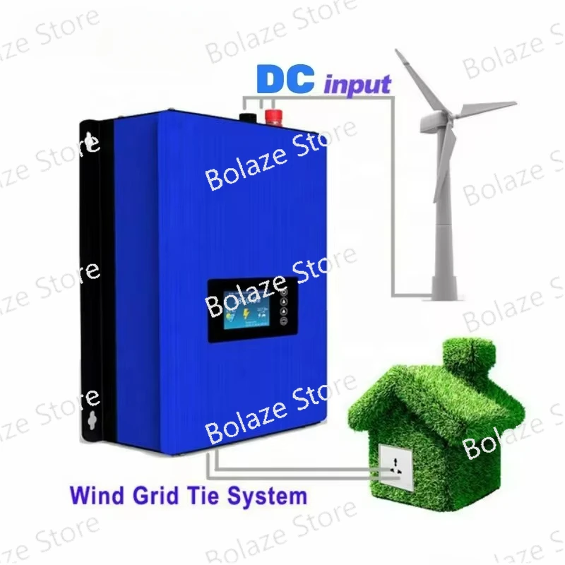 1000W Wind Turbine Grid Tie Inverter 1KW With Limiter Sensor With Wifi Monitoring For DC 22-65V Wind Turbines On Grid System