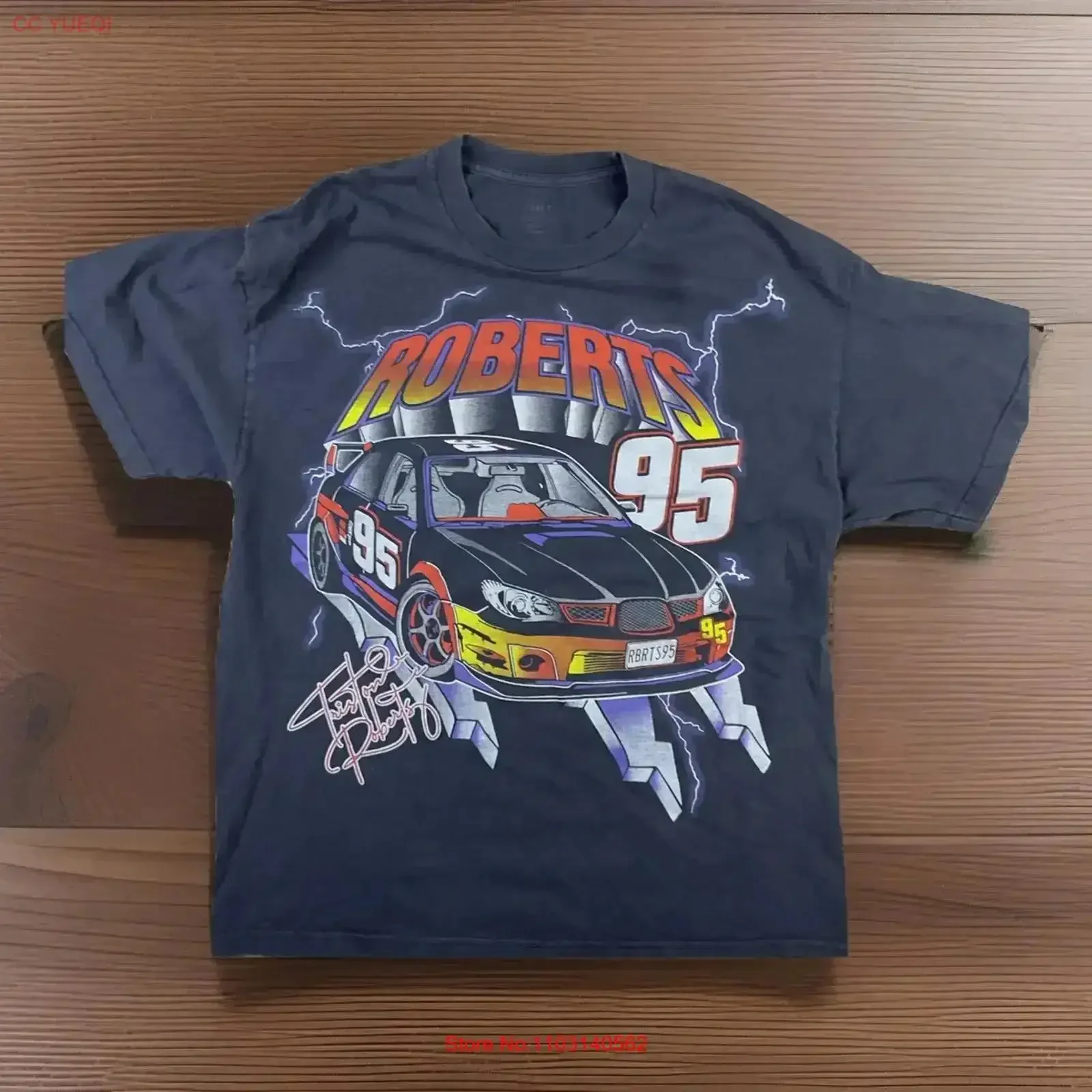 J Galt Racing T Shirt Triston Roberts 95 Car Men Sz XL vintage Washed designer clothes streetwear homme Soft Breathable