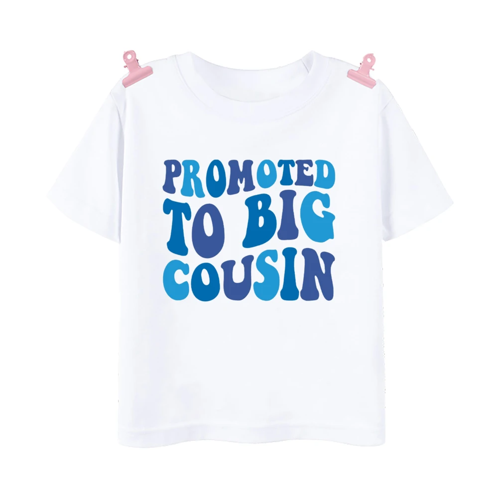 Promoted To Big Cousin Shirt Baby Announcement T-shirt Big Cousins Tops Kids Summer Short Sleeve Tee Boys Girls Fashion Shirts