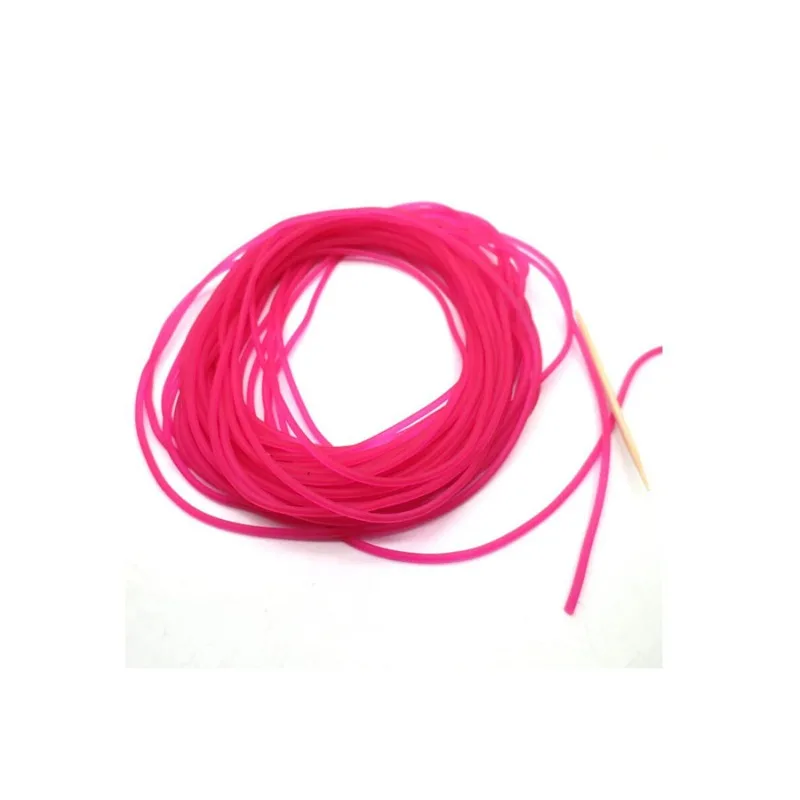 New 10M Pink Rubber Solid Elastic Rubber Line For Fishing Traditional Level Round Elastic Rope Tied Line Fish Diameter 1.6MM