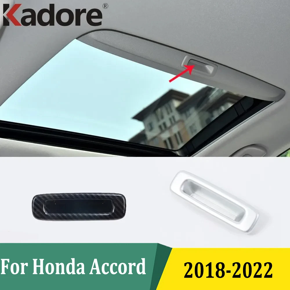 For Honda Accord 2018 2019 2020 2021 2022 ABS Carbon Fiber Skylight Handle Cover Trim Sunroof Handles Sticker Accessories