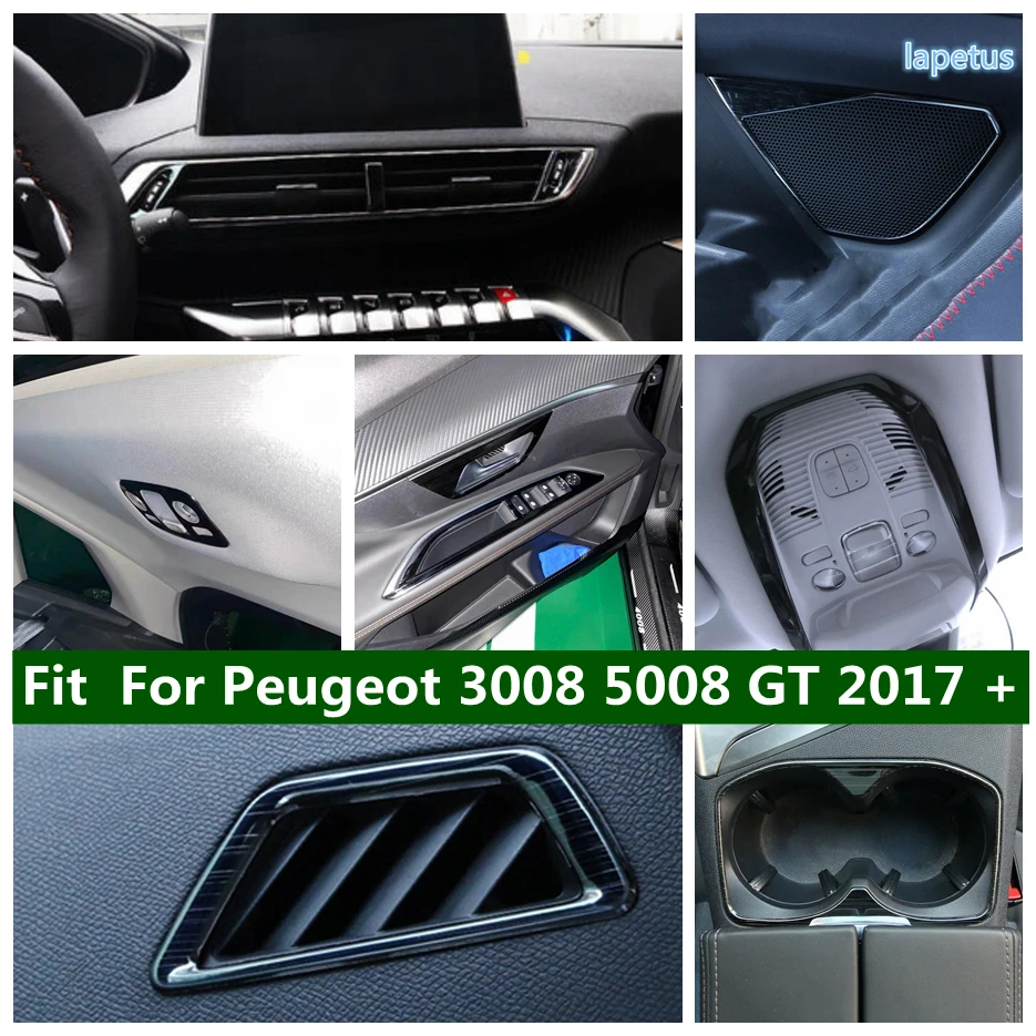 

Water Cup Holder Air AC Vent Door Speaker Window Lift Button Cover Trim For Peugeot 3008 5008 GT 2017 - 2023 Car Accessories