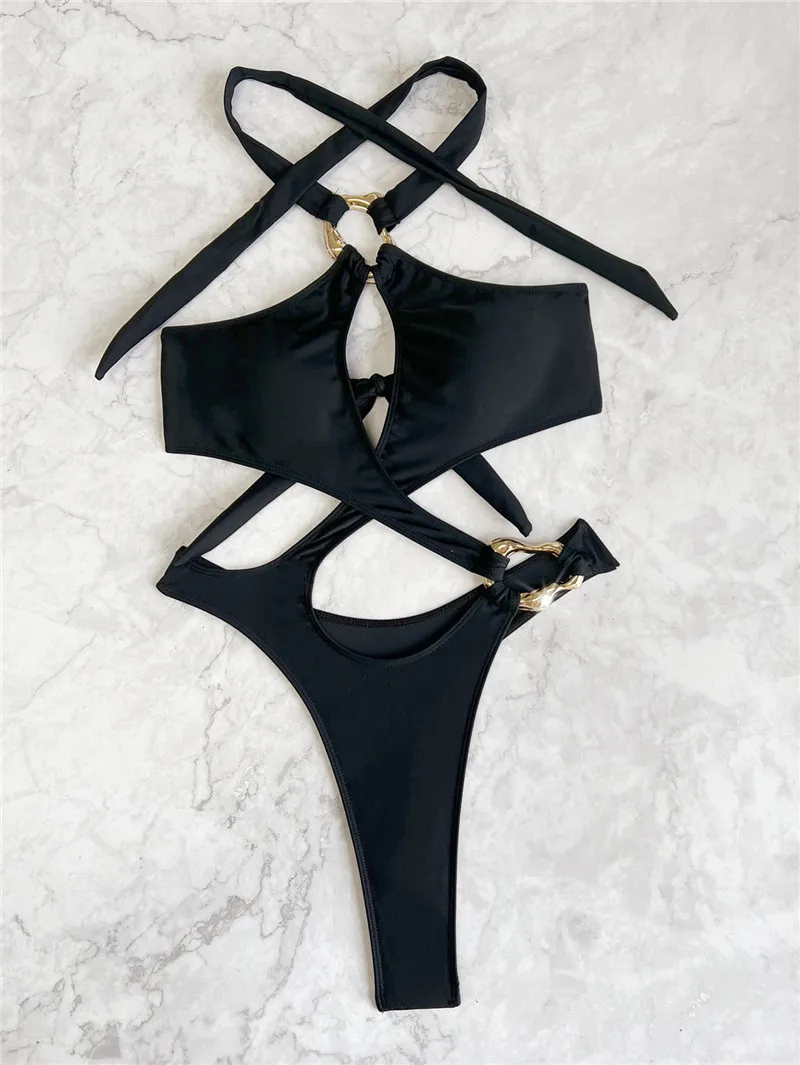 2025 Sexy Hollow Swimwear Women Beach One Piece Swimsuit Monokini Mujer Trikini Maio Biquini Badpak Maillot Femme купальники