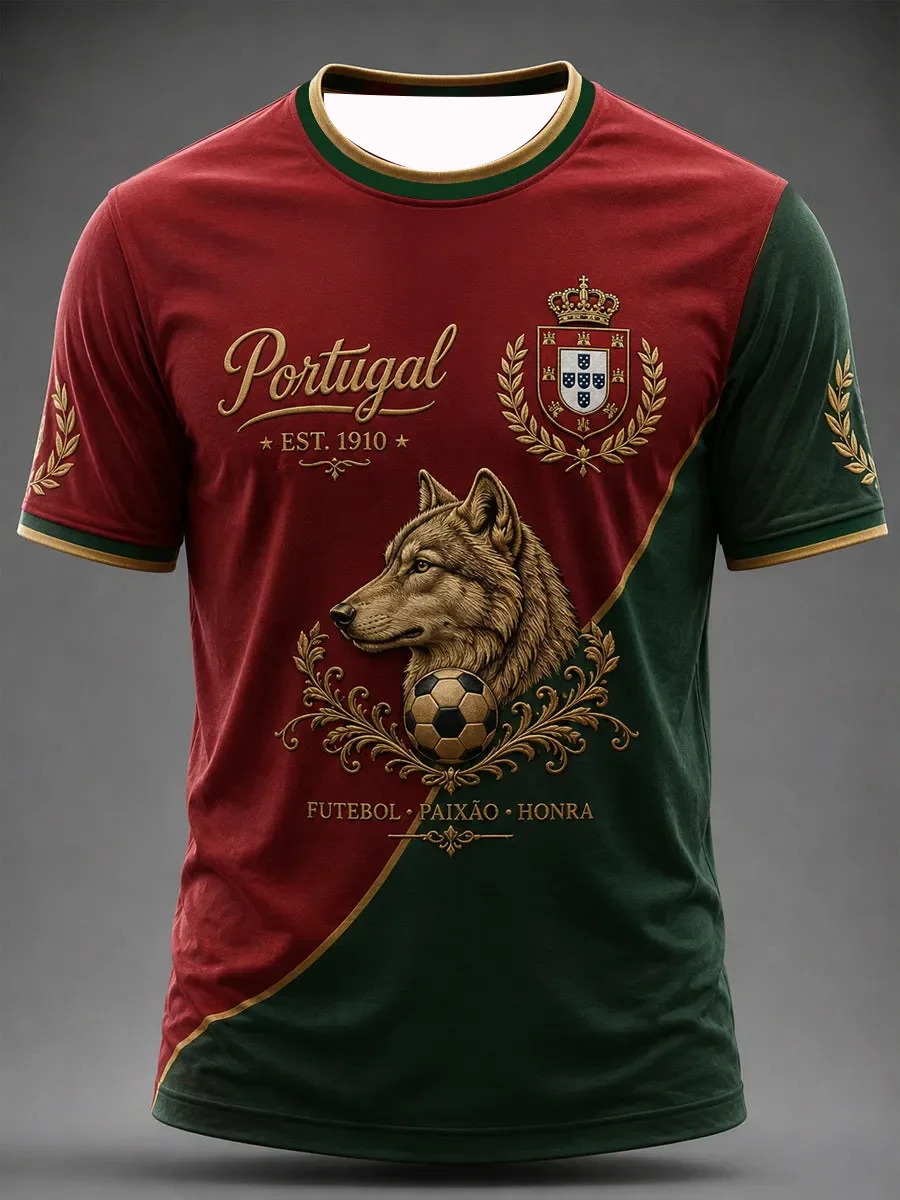 Image of 2026 Edition Portugiesische Fans Fußball-Trainingsshirts - 3D-Digitaldruck - Bequem und Atmungsaktiv - Familienkleidung