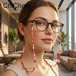 Paquete de 1 cadena para gafas de tela suave Bohemia Chic: antipérdida, cómoda y elegante disponible en 9 patrones de colores únicos