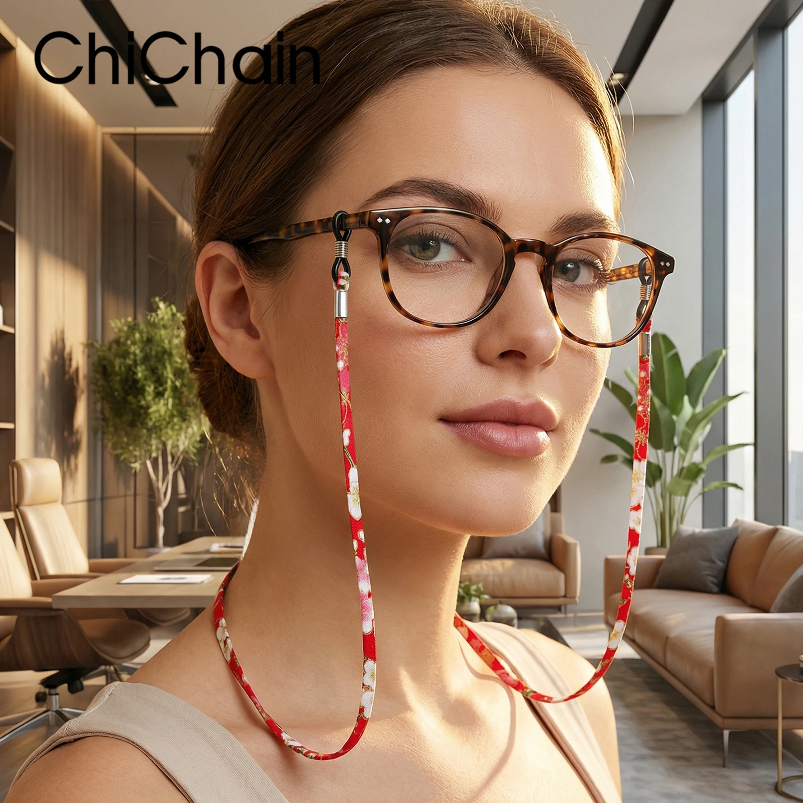 1-Pack Bohemian Chic Soft Fabric Eyeglasses Chain - Anti-Loss, Comfortable, and Stylish Available in 9 Unique Color Patterns