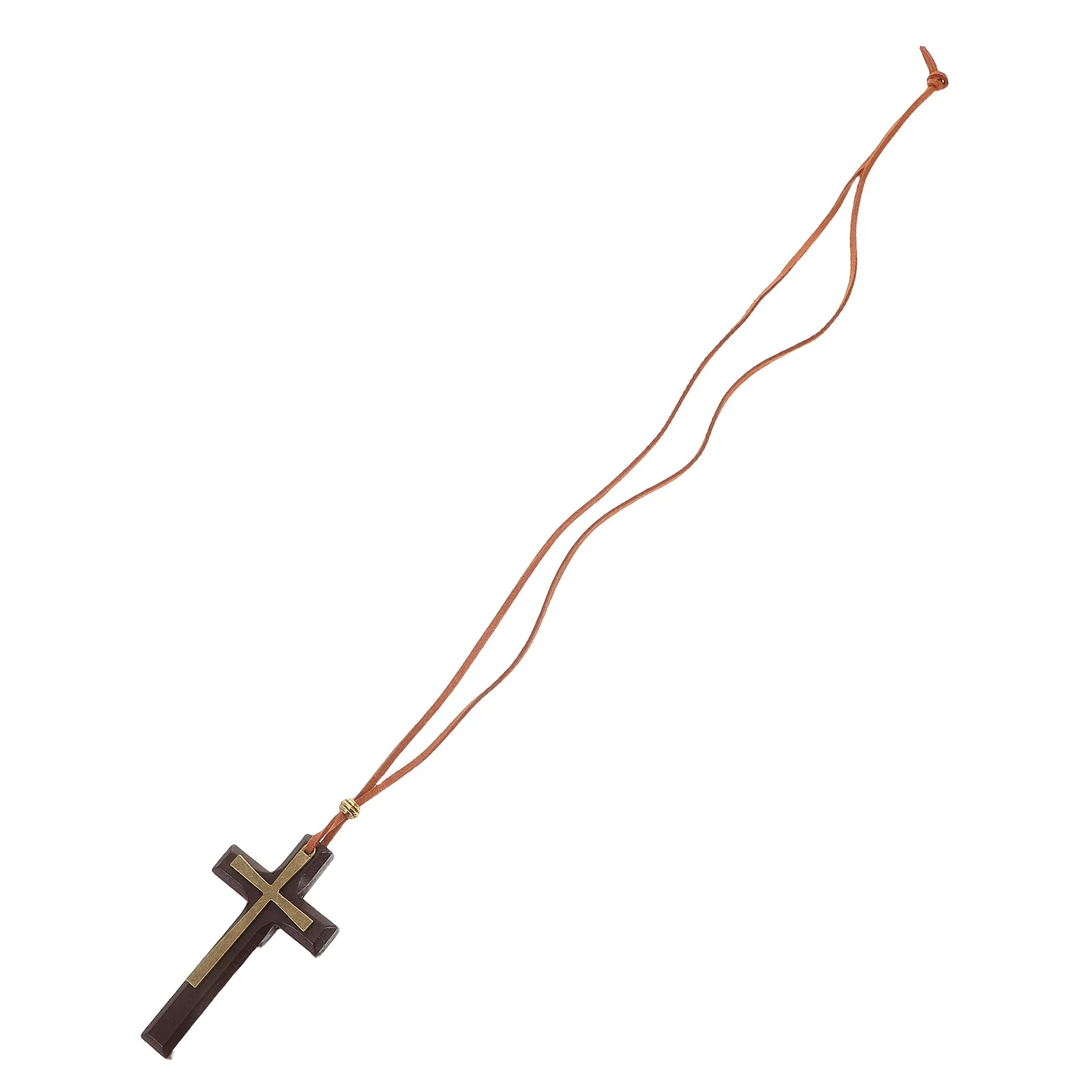 

Vintage Handcrafted Wooden Cross Pendant Hanging Ornament Rear View Mirror Charm Decoration Handmade Religious Symbol For Men