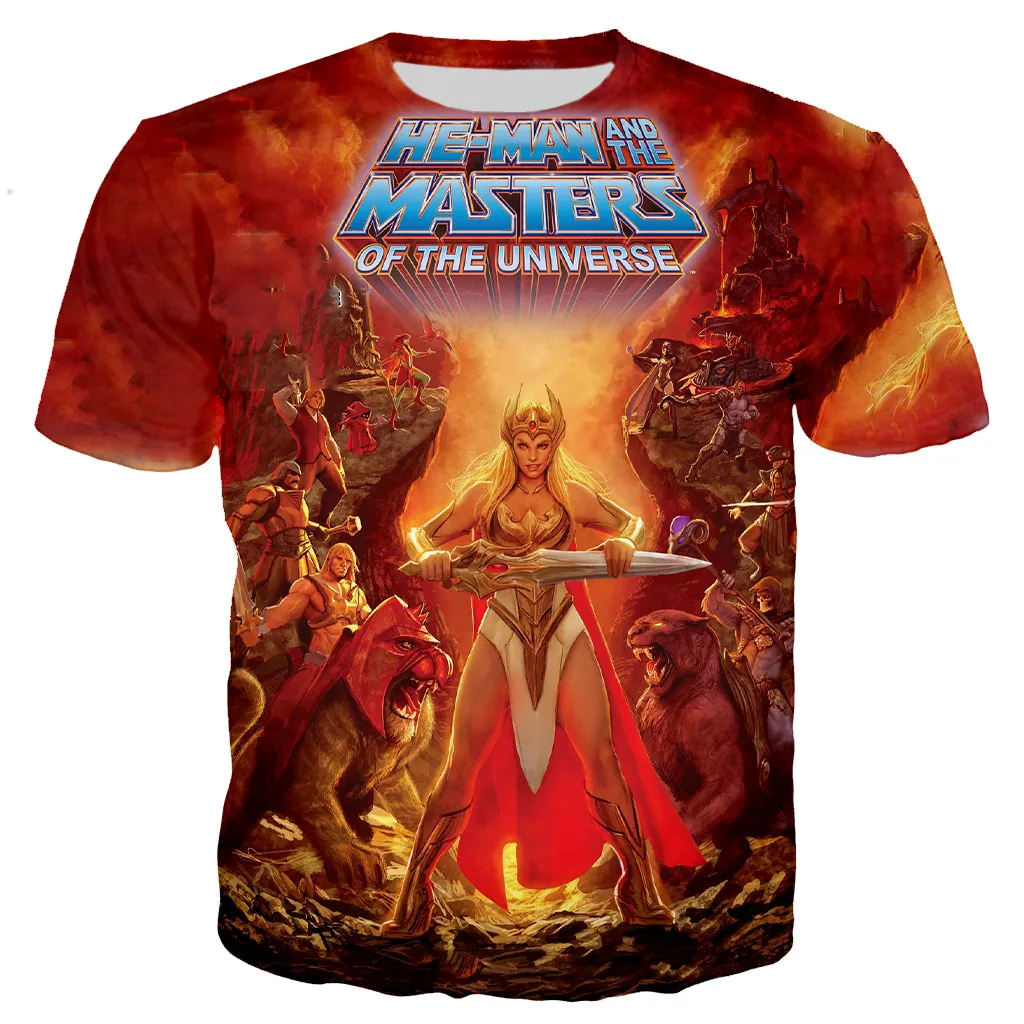 New He Man And The Masters of The Universe T-Shirts Anime 3D Print Streetwear Men Women Fashion Oversized T Shirt Kids Tees Tops