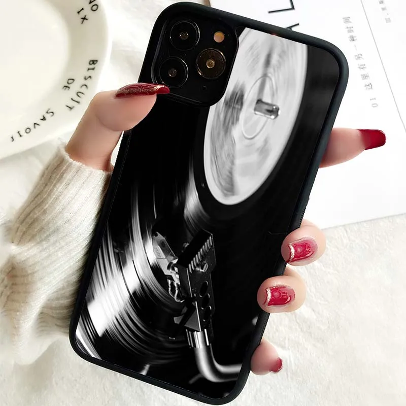 5 5S SE 2020 Phone Cover Case for iPhone 6 6S 7 8 PLUS X XS XR 11 12 13 MINI 14 PRO MAX Rubber Silicone  Vinyl Albums Black Hard