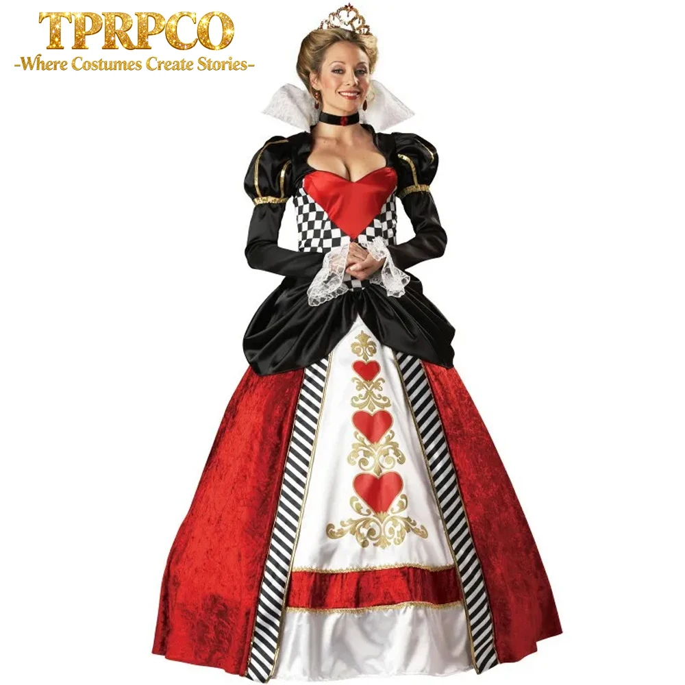 Alice im Wunderland rote Königin der Herzen Kostüme für Frauen Kostüm Sexy Royal Cosplay Kleidung Frauen Halloween Kostüm