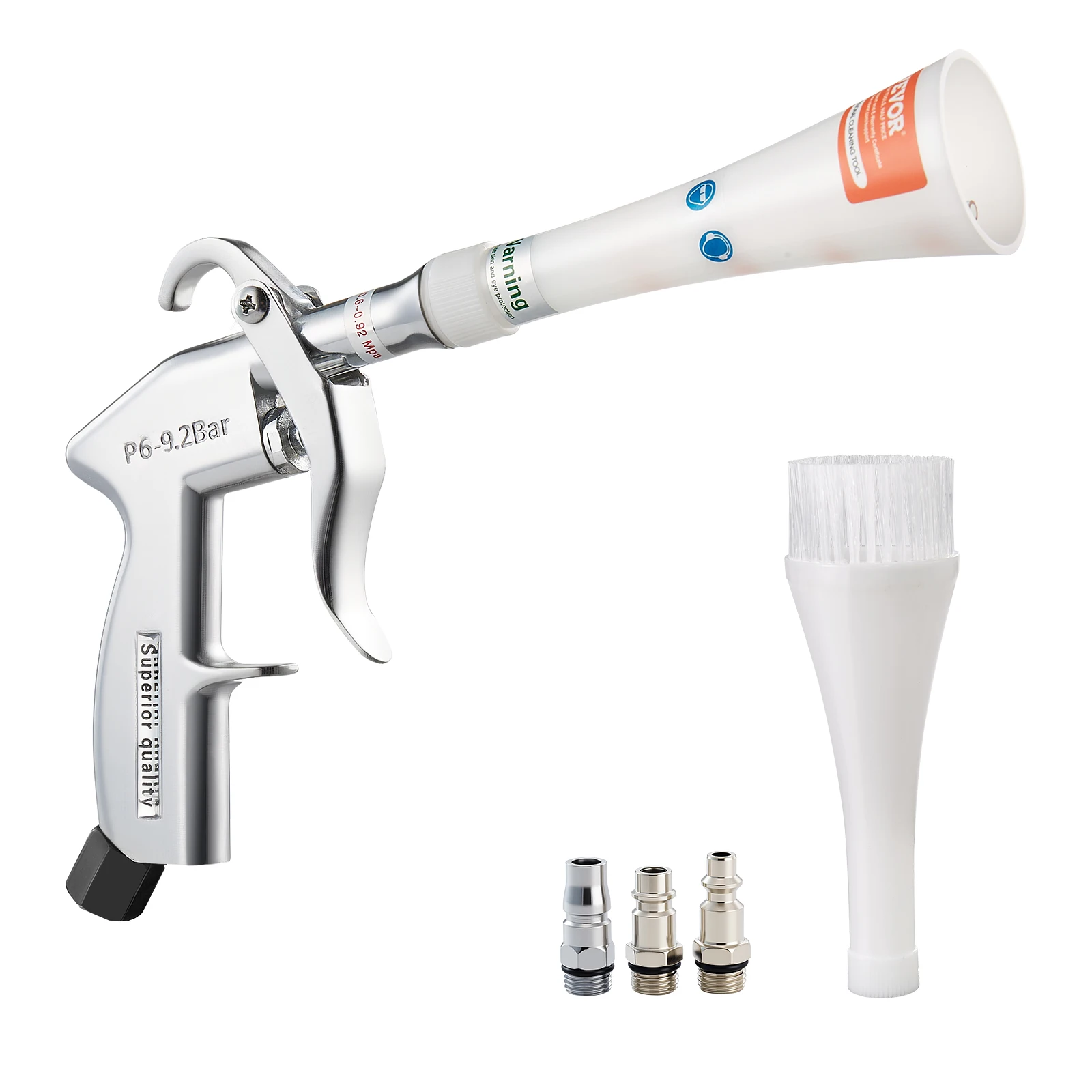 VEVOR Car Cleaning Gun 6-9.2 Bar High-Pressure Air Blow Gun with Nozzles 360° Rotating Nozzle Work with 1/4NPT Air Compressor