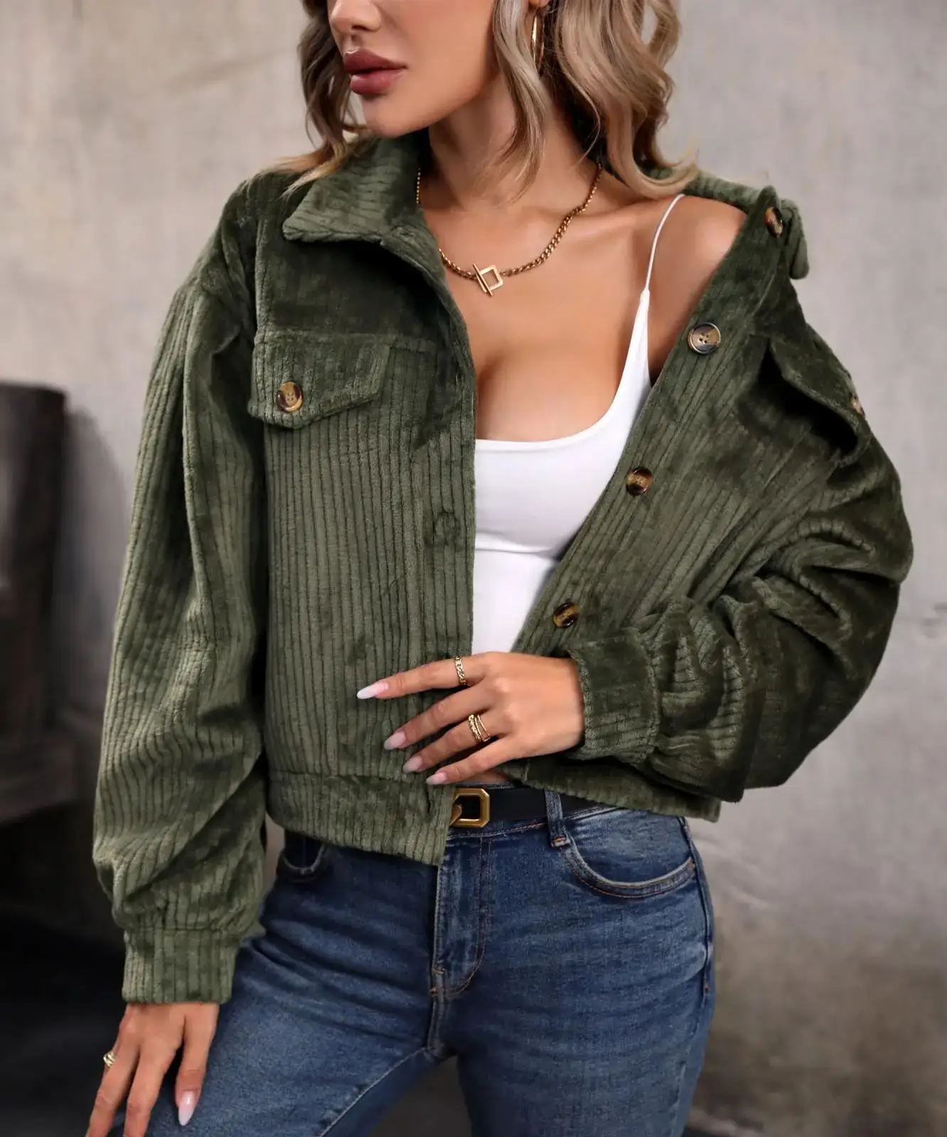 

Thickened Women's Coat 2023 Autumn/Winter New Plush Casual Solid Color European and American Coat