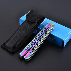 Portable Practice Butterfly Knife Alloy Steel Foldable Training Knives Transformable Outdoor Unedged Butterfly Knife for Game