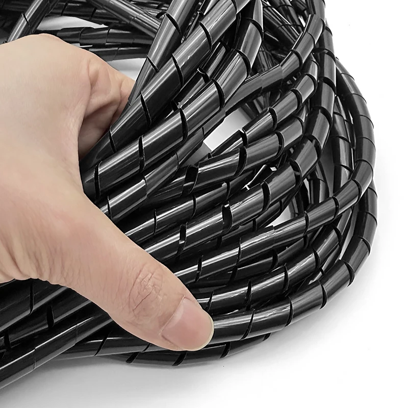 4-30mm Insulated PE Cable Protector Spiral Wrapping Tube Expandable Wear-Resistant Wire Organizer for PC/TV Cords