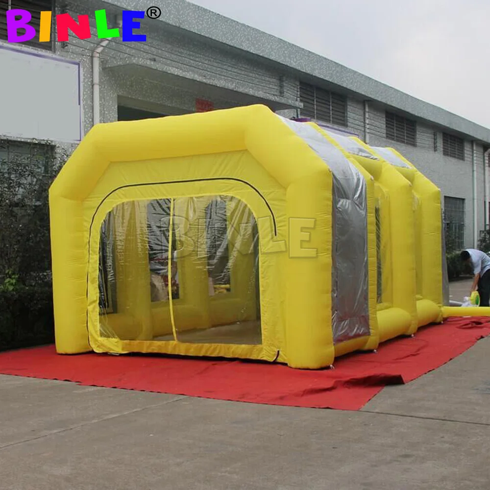 Cabine de pulvérisation gonflable portable de haute qualité 6x4x3m, tente carrée, cabine de peinture avec filtres pour l'entretien de la voiture