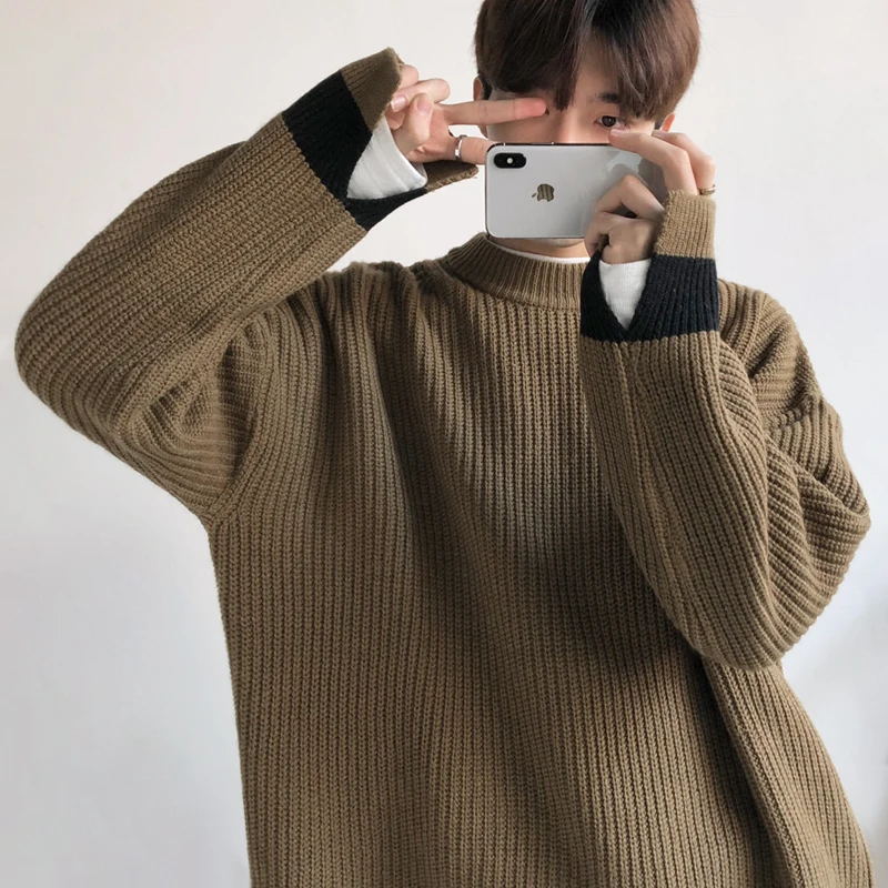 

Male Brand Sweater Men Streetwear Fashion Knitting Jumper O-Neck Pullover Men Clothing Autumn and Winter Casual Sweaters E37