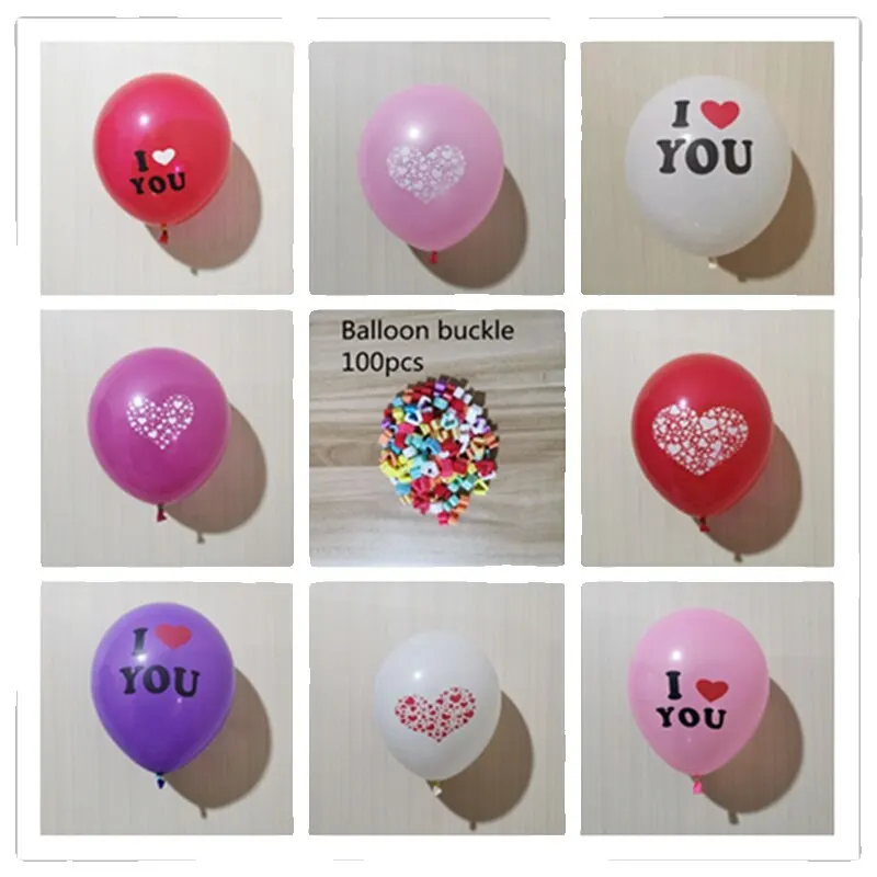 

12 Inch 2.8g Thick Circular Latex Balloon Large Print I Love You Wedding Valentine's Day Engagement Party Decoration