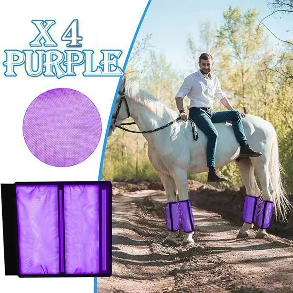 4pcs Mesh Fly Boots For Horses Breathable Protective Leg Wraps Lightweight Summer Horse Leggings End Stomping Reduce Fatigue