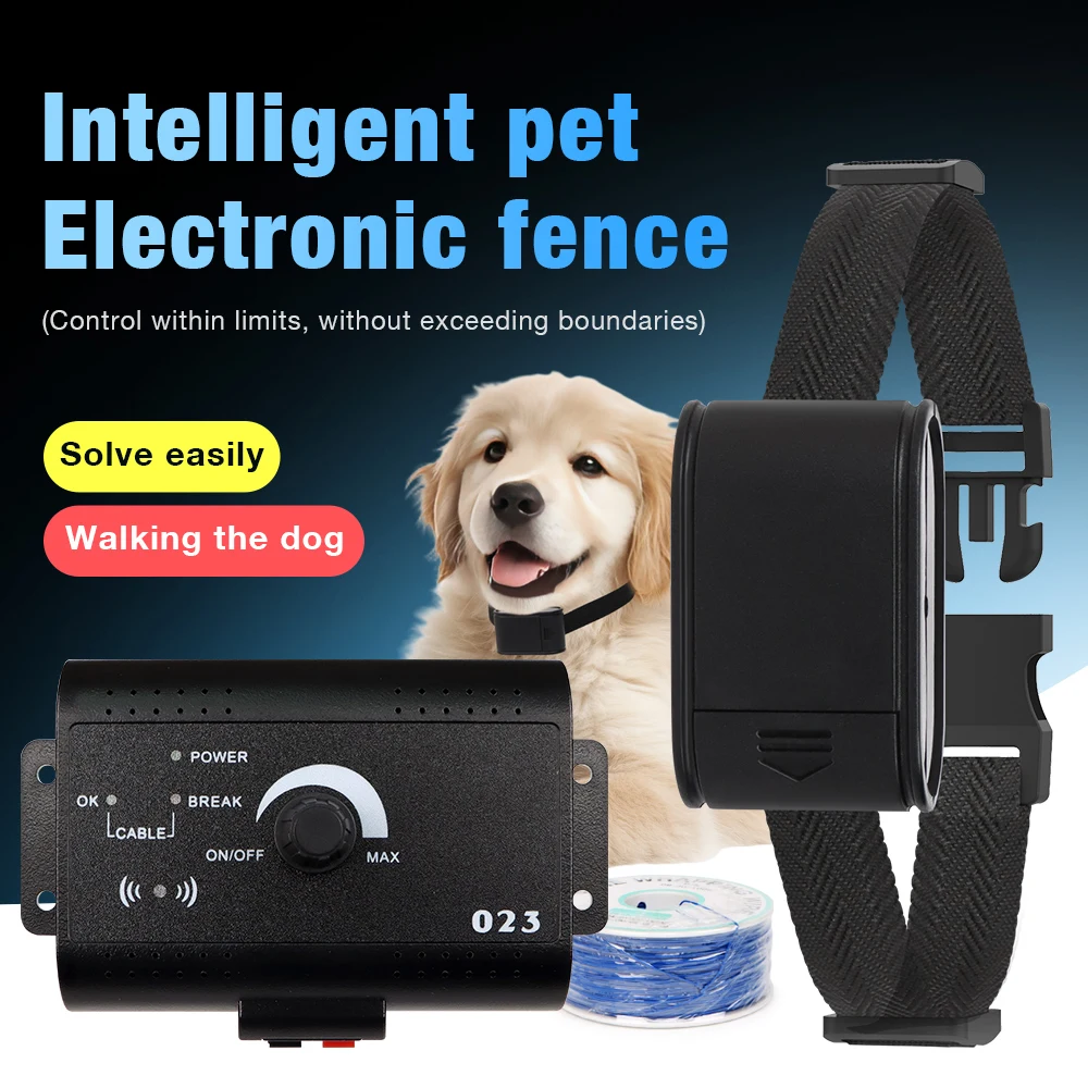 

1.2 Acres Electronic Pet Fence System Adjustable Control Range Dog Fencing Dog Training Collar Electric Dog Sound Shocked Collar