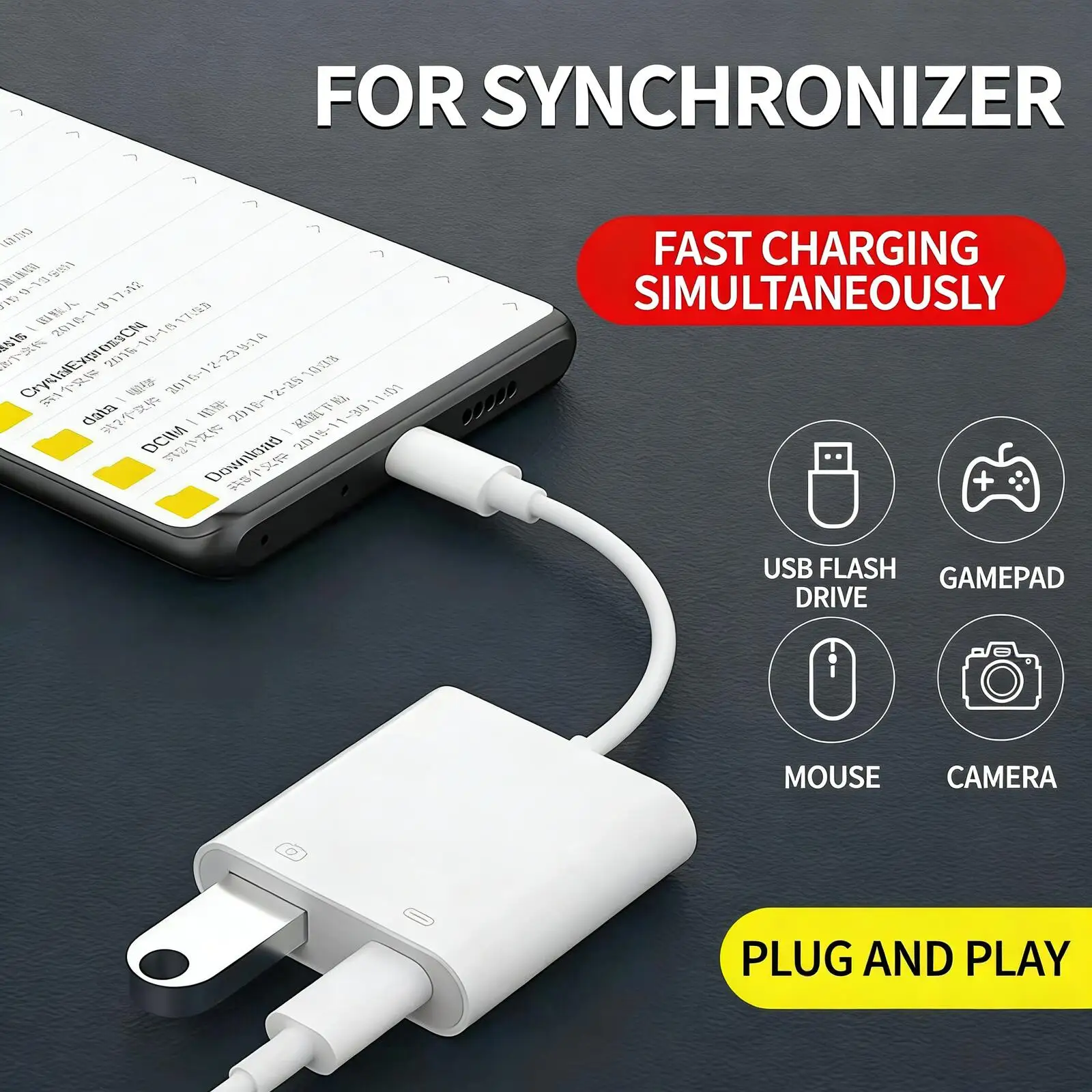 

New Type‑C to USB OTG Adapter PD Fast Charging 2‑in‑1 Multifunctional Converter Plug‑and‑Play Portable for Phone Tablet Camera