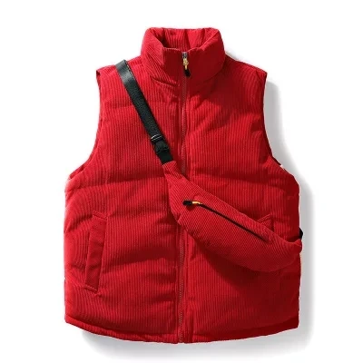 

Autumn Winter Men Vest Jacket Oversizd Warm Sleeveless Men Jackets Male Casual Waistcoat Solid Women Vest Clothes with Bag