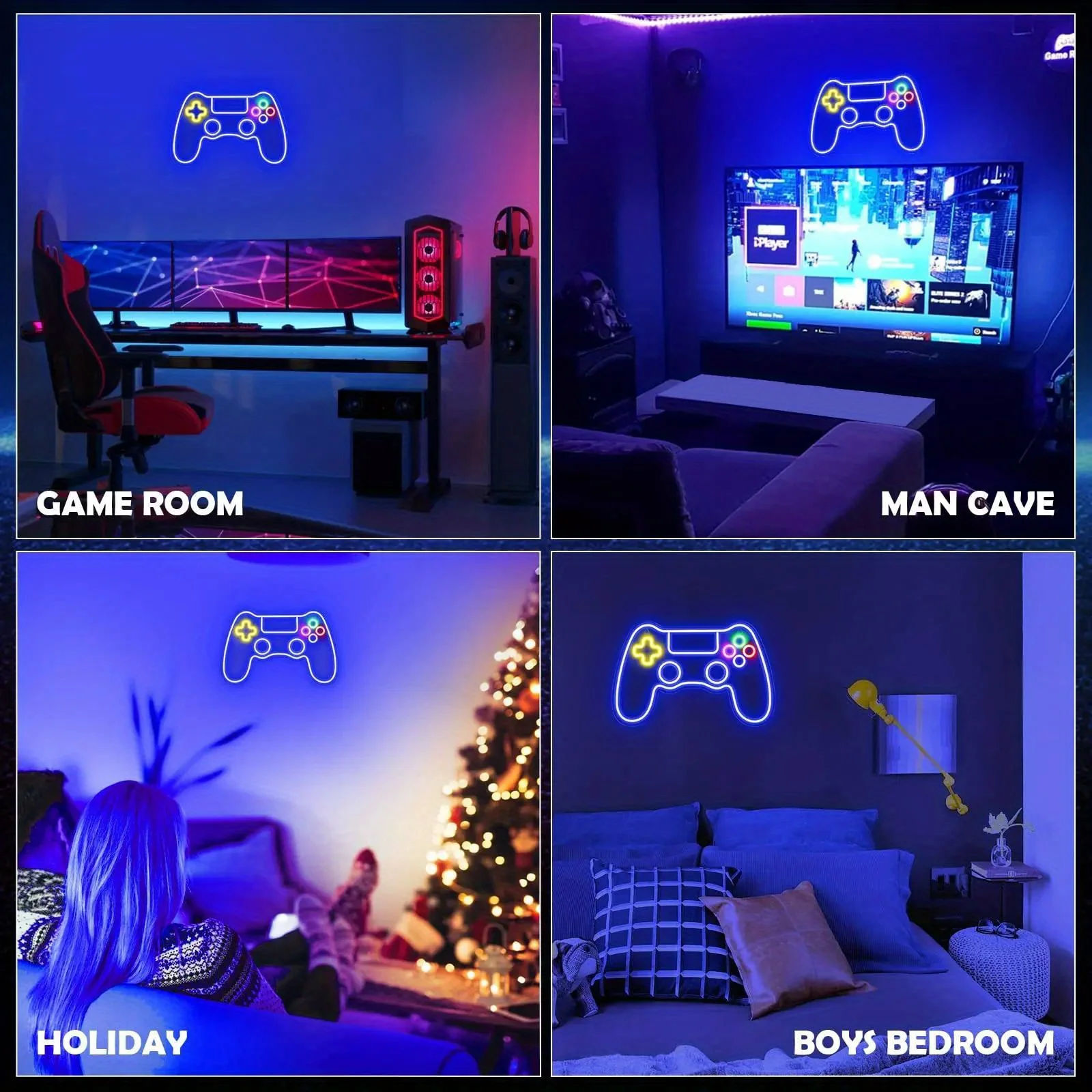 Game Controller LED Neon Sign For Party Bedroom Game Room Internet Cafe Room Art Wall Decoration Lights Best Gamer Gift