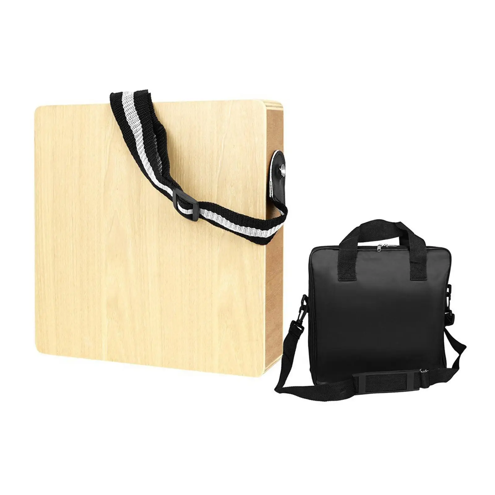 

Cajon Flat Hand Drum Wood Percussion Instrument Double Sound Hole Acoustic Drum Box for Home Studio