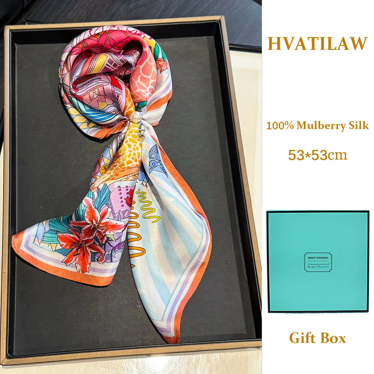 

2026 100% Real Silk Scarf Women Multi-functional Fashion Shawl Foulard Bandana Hijab Wrap Neck Wrist Bufanda Echarpe Decoration