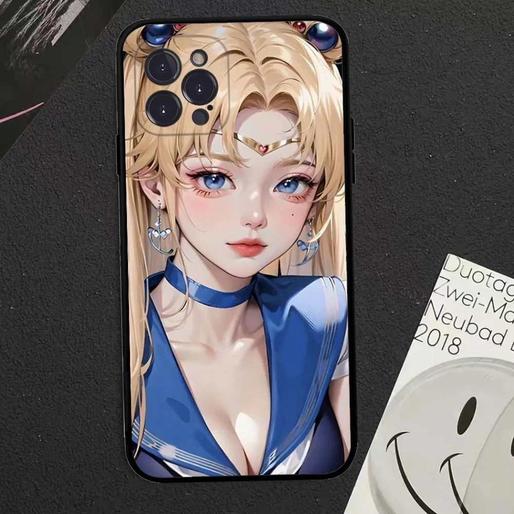 Anime girl S-sailors-Moon Phone Case For iPhone 15 14 13 12 Mini 11 Pro XS Max X XR SE 6 7 8 Plus Soft Silicone Cover