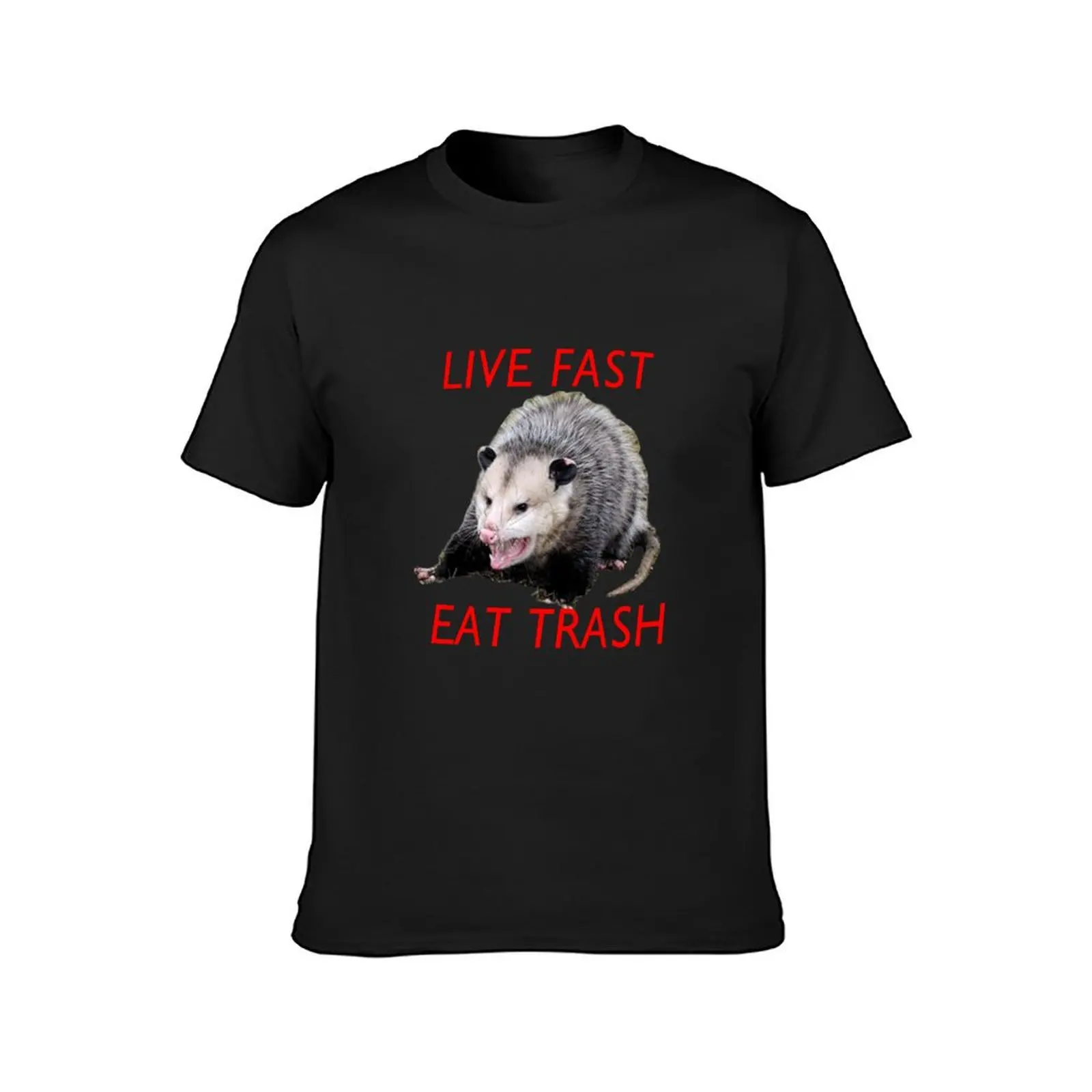 Live Fast! Eat Trash! Possum - White T-Shirt boys whites quick-drying blanks mens clothes