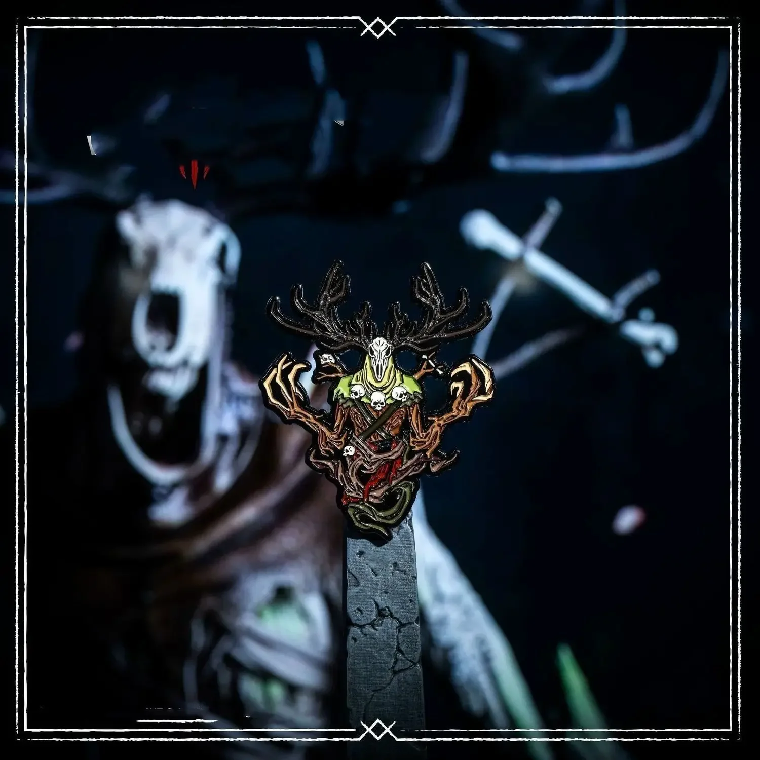 2026 Game Peripheral Deer Head Demon Crest Magnetic Refrigerator Magnet Brooch