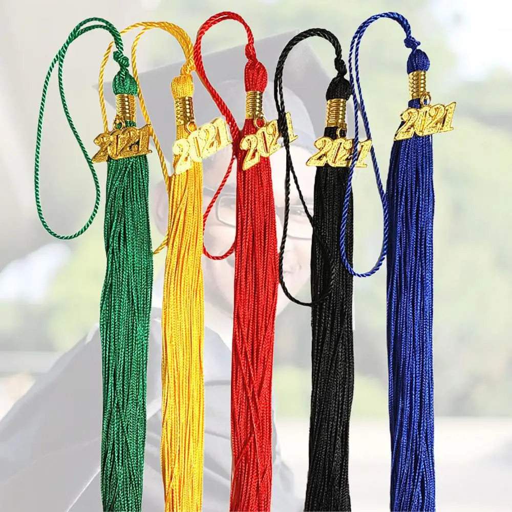 Hat Cap 2Pcs 40cm Tassel Fascinators Tassel Mortarboard Fringe Decor Graduation Souvenir University Bachelor Tassel