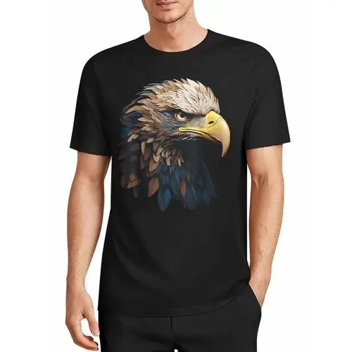 Domineering Eagle Realistic Oil Painting Style Printed T-Shirt