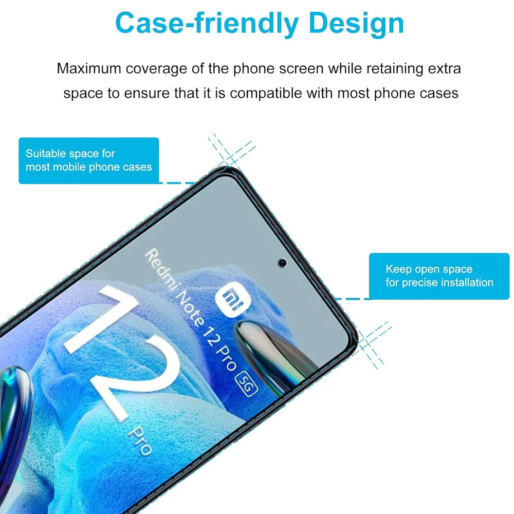 1-5PCS Clear Tempered Glass For Xiaomi Redmi Note 13 12 Pro (5G) Screen Protector Redmi Note 13 12 11 11S 10S 10 Pro HD Scratch Proof Front Film